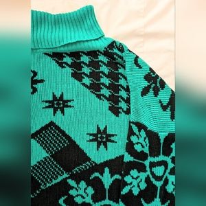 Vintage Green/Black Drop Shoulder Sweater